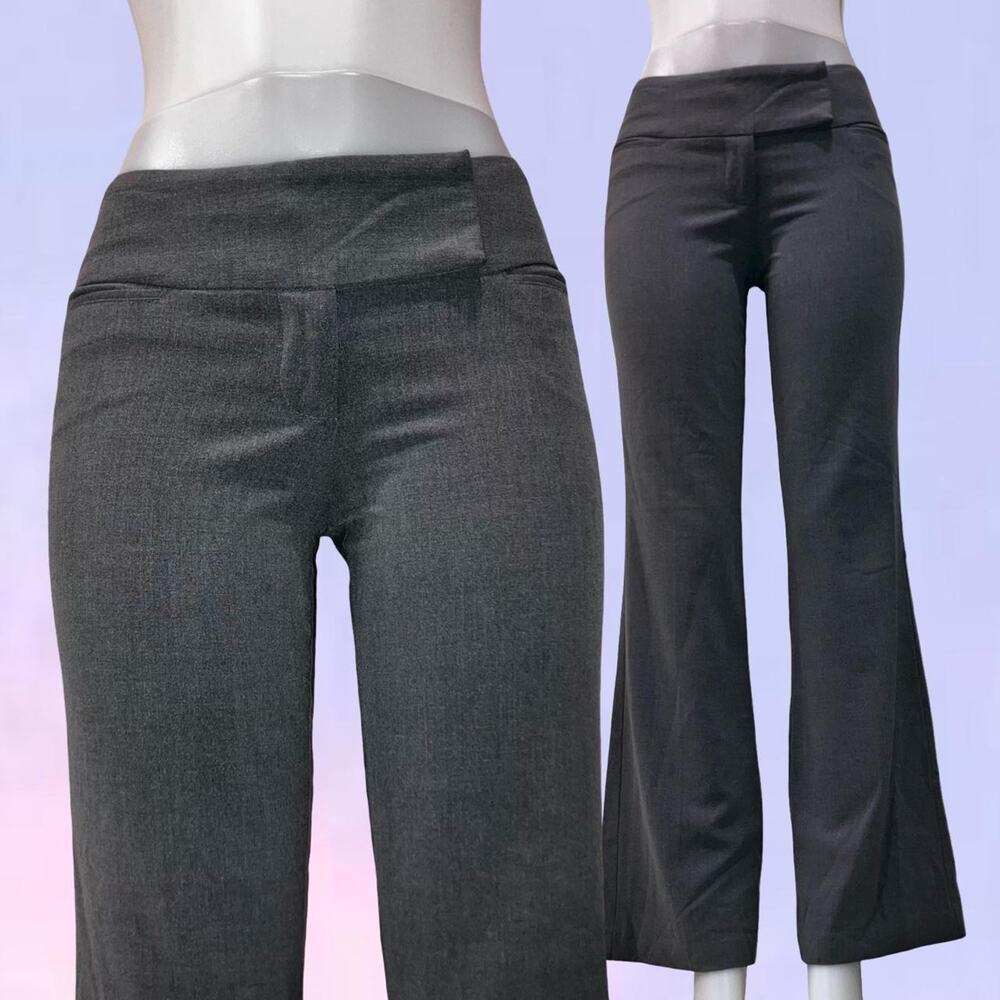 Vintage 90s y2k gray low rise flare pants corporate office siren